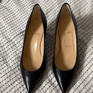 Christian Louboutin Classic Black Heels / wedge